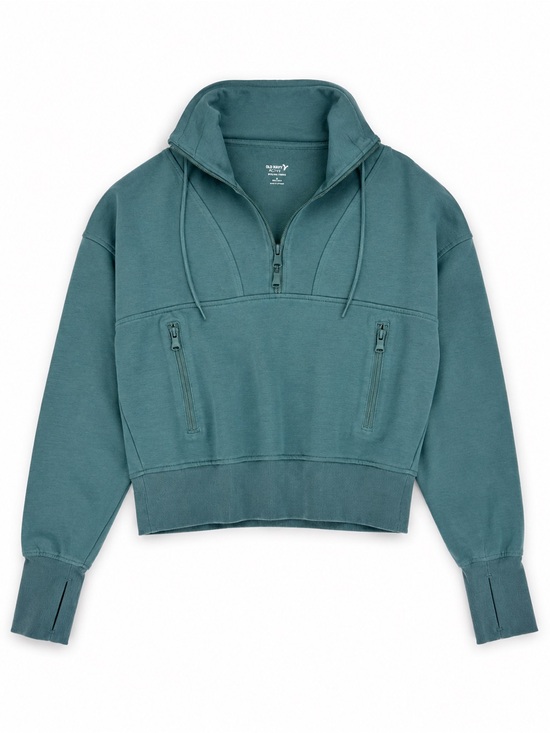 Old Navy Tops - Old Navy Teal Half-Zip Pullover Hoodie